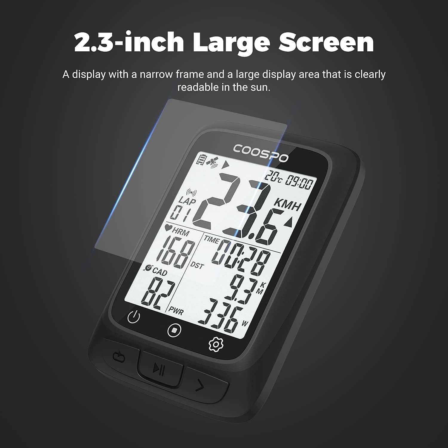 COOSPO Bike Computer GPS Wireless, ANT+ Cycling Computer GPS with Bluetooth , Multifunctional ANT+ Bicycle Computer GPS with 2.4 LCD Screen, Bike Speedometer with Auto Backlight IP67 : Sports & Outdoors