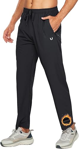 NORTHYARD Men's Fleece Lined Pant Winter Warm Sweatpant Wind Cold Weather Pants Running Athletic Workout Gym Joggers