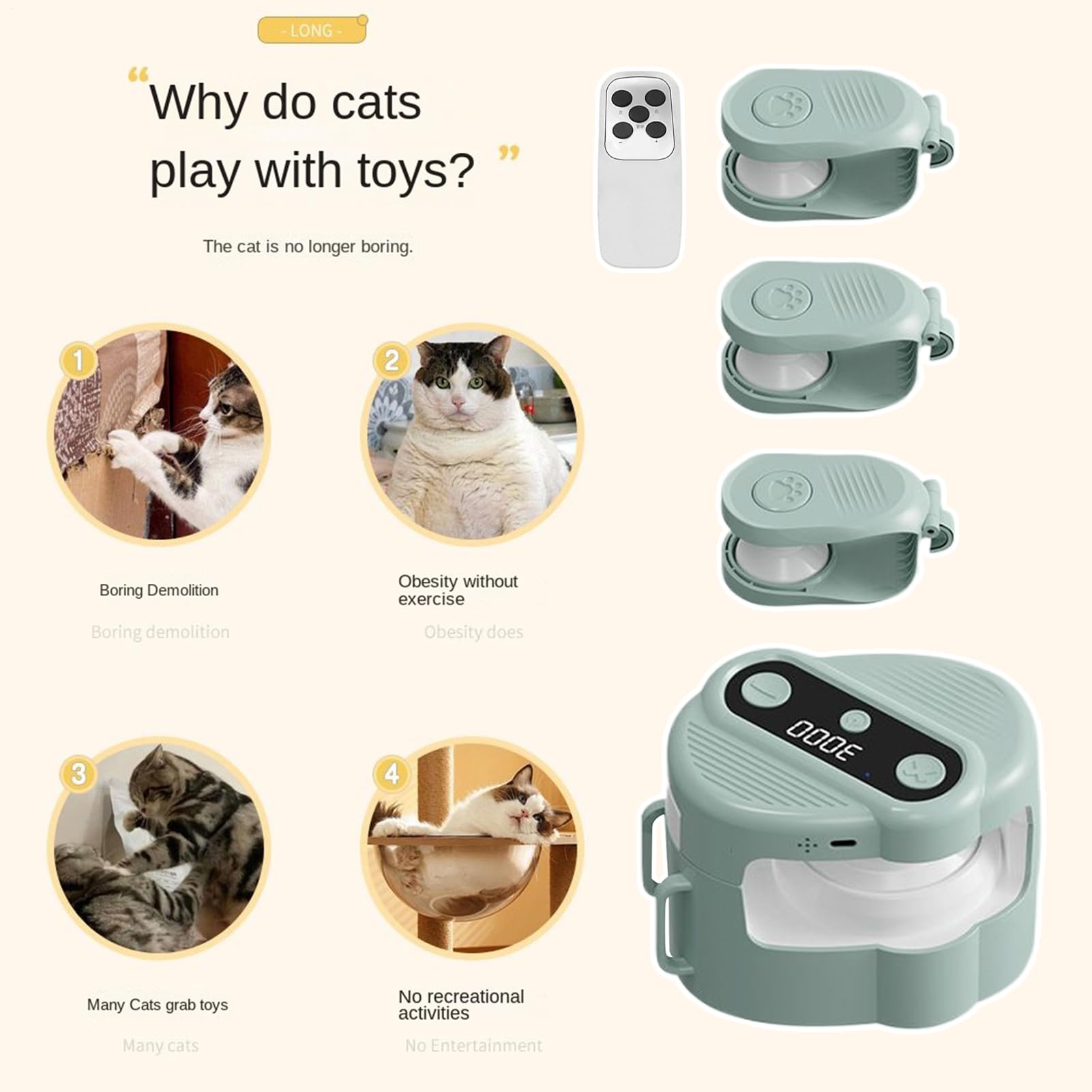Juguete Eléctrico para Gatos Ratón Automático Con Actividades De Cinta De | Juguetes de Ejercicio con Velocidad Ajustable Para Casa Sala Cocina Apartamento Área De Juego