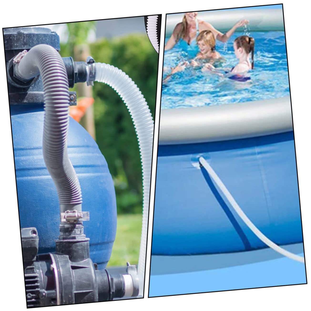 POPETPOP 2 piezas Manguera Flexible para Bomba y Filtro de Piscina de Repuesto Duradero y Adaptable con Material de Goma Resistente y Prevención de Fugas Accesorios Esenciales para