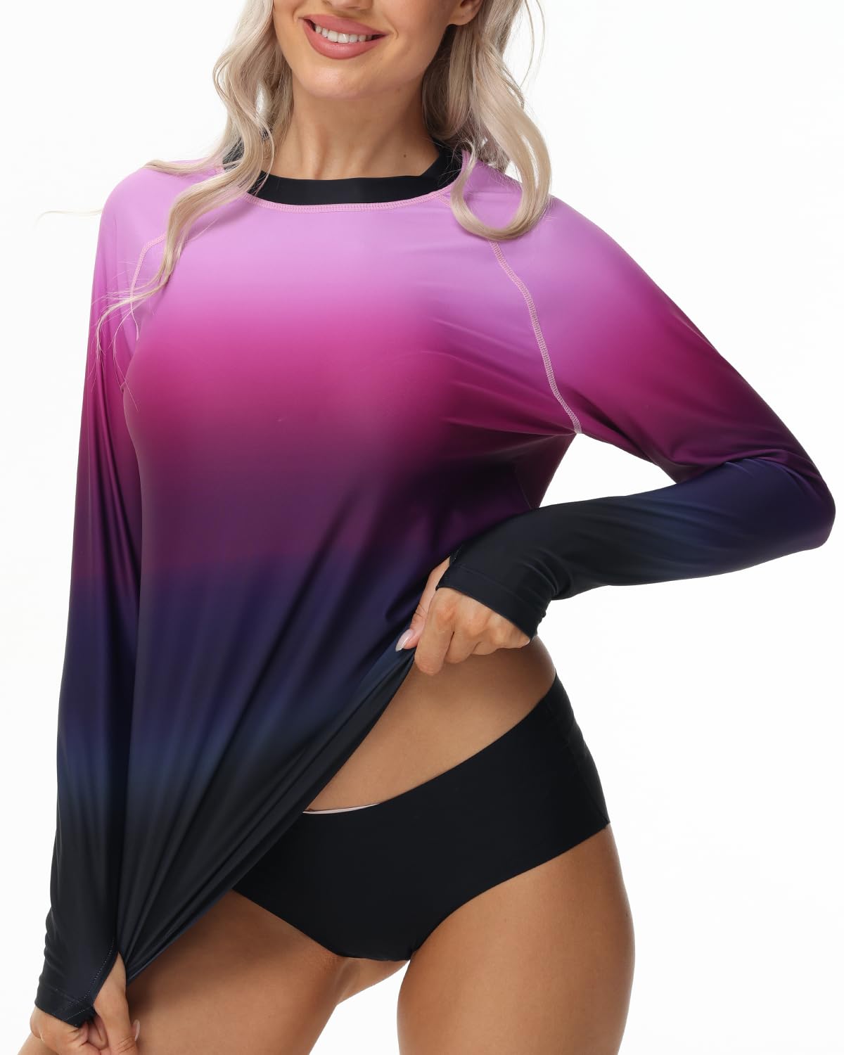 VAYAGER Womens Rash Guard UPF 50+ Swim Shirts Long Sleeve Quick Dry Water Beach Surfing Swimming Tops with Thumb Hole