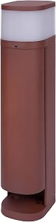 BOLD Volo 19479 Garden Light with Sockets and Panel (Outdoor Socket Pillar) Rust-Coloured (2X Schuko IP44 Outdoor Bollard Light 9.5 x 13.5 x 45 cm Includes G9 Max. 28 Watt - 470 lm)