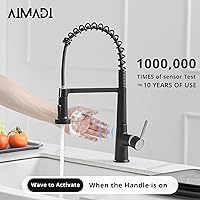 Vista 54 de AIMADI Matte Black Kitchen Faucet,Black and Gold Kitchen Faucet with Pull Down Sprayer Commercial Single Handle Spring Sink Faucets Suitable for