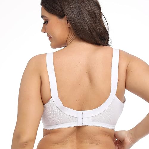 Miniatura 3 de Brasier de encaje minimizador sin forro para mujer, talla grande, cobertura completa