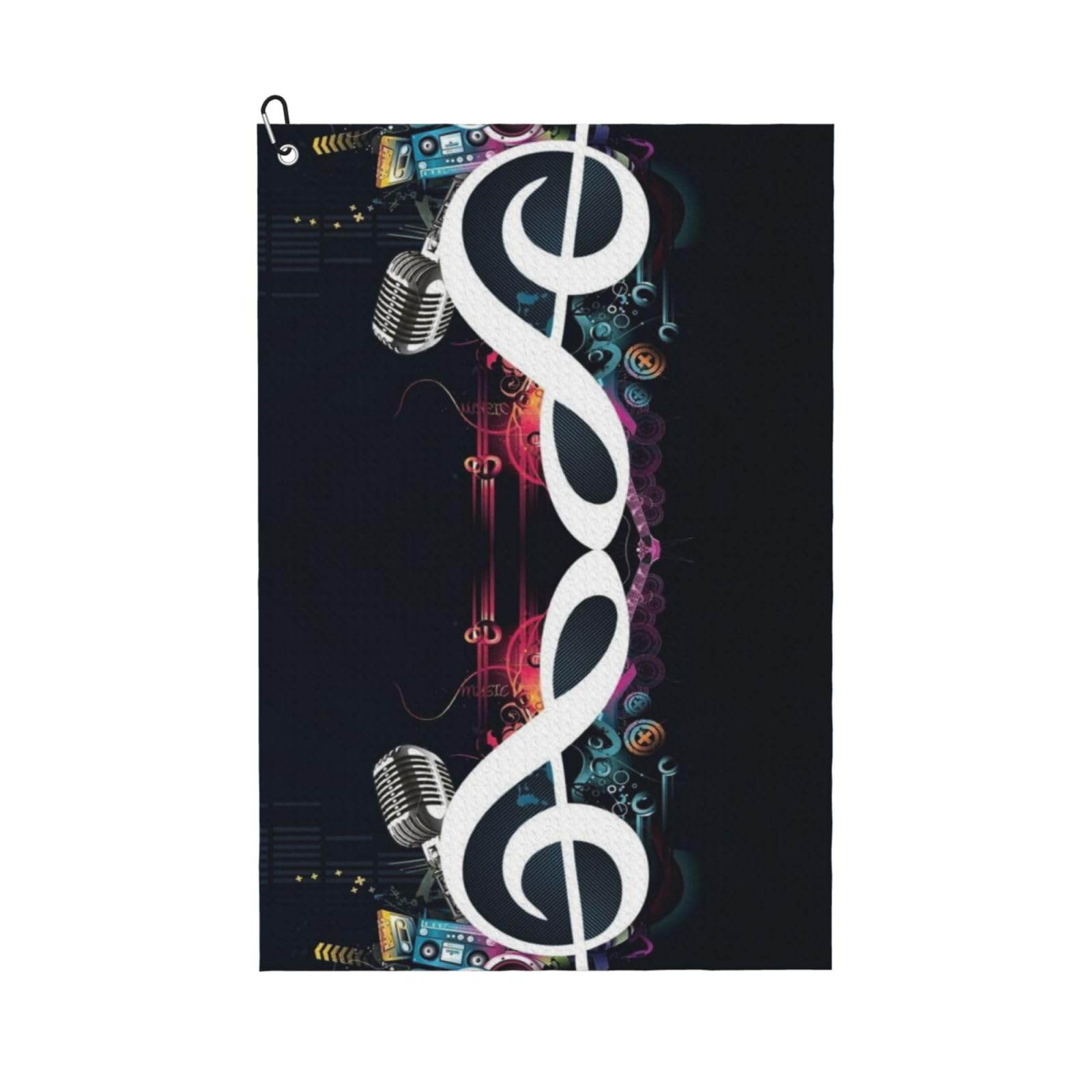 Hnnkloy Music Notes, 16x24 in Portable Waffle Golf Towels with Carabiner Clip for Golf Bag