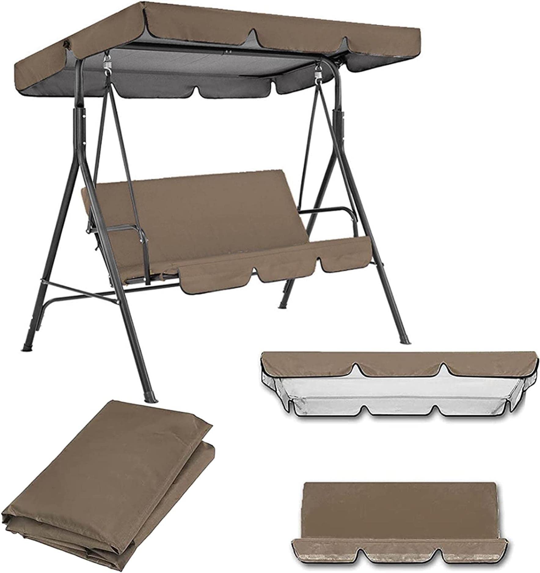 Toile de balancelle de jardin avec toit et coussin imperméable pour bâche de protection