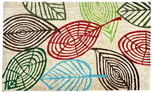 DII Floral Design Collection Natural Coir Doormat, 17x29, Fall Leaves
