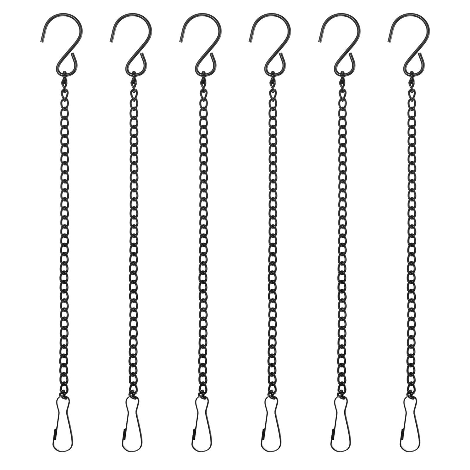M METERXITY 6-Pack Chain for Hanging Plants 25cm/10in Iron Black