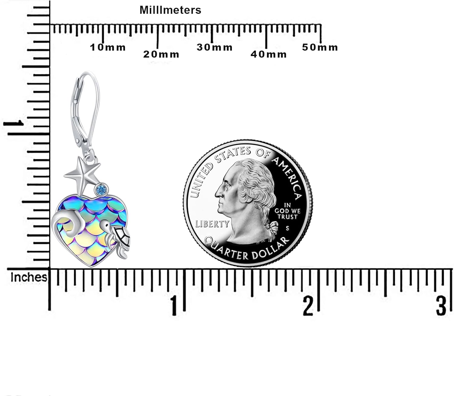 Mermaid Earrings Sterling Silver Rose Gold/Gold Bow Earrings Dangle with Pink Mermaid Hoop Earrings Halloween Christmas Bow Mermaid Jewelry Gifts for Women Girls - Image 8