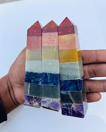 Miniatura 6 de Juego de 4 piezas de torre de opalita de punta de cristal de ópalo, varita de ópalo de ópalo, obelisco de cristal de 6 facetas para terapia de