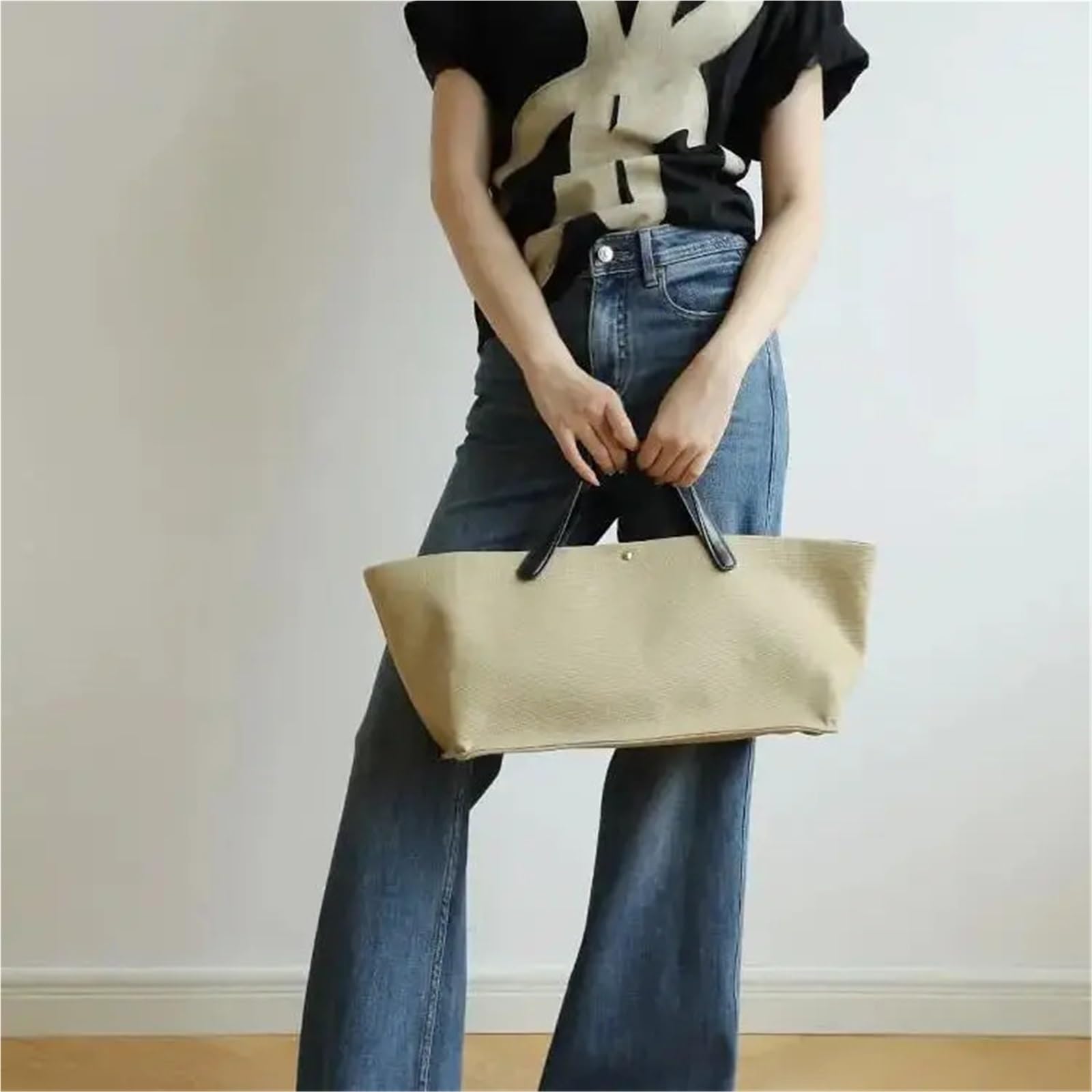 Borsa Tote In Pelle Borsa a mano in tela e pelle da donna, tracolla, versatile, casual, viaggio Per Le Donne