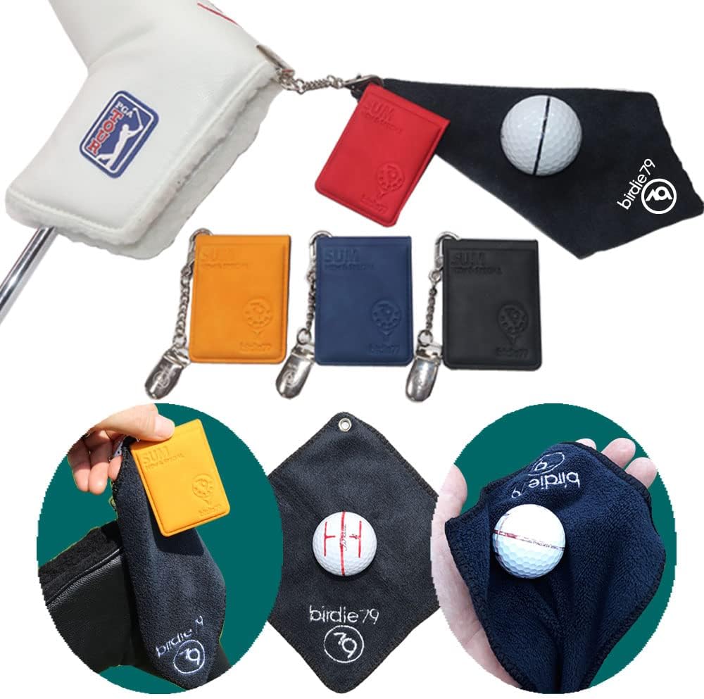 review Birdie79 Sum Clip - Golf Putter Head Cover Metal Leash & Keeper for Secure Golf Accessories -Money Clip(Orange) - Golf Ball Towel.