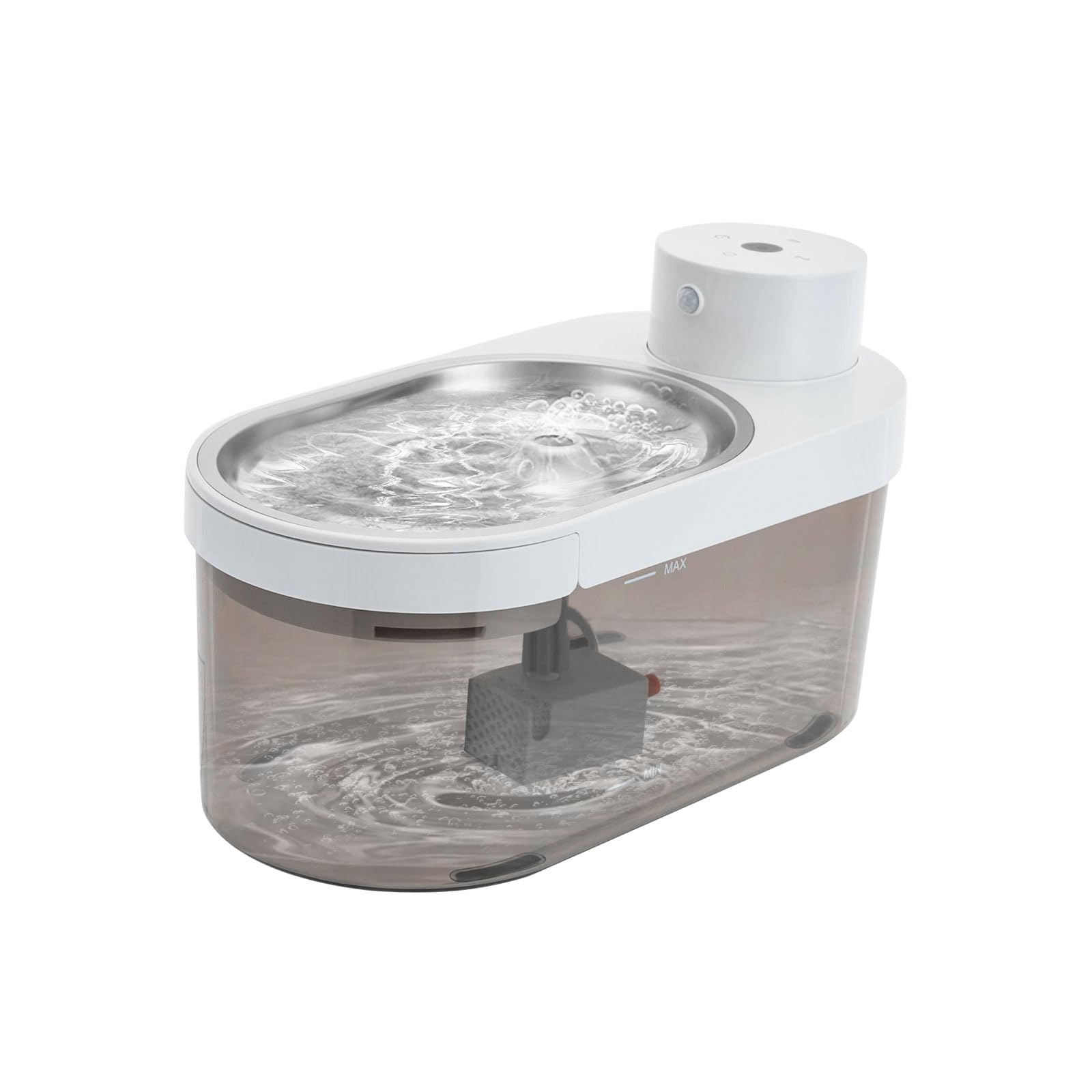 Wireless Smart Cat Water Fountain, 4L/1.06Gal Stainless Steel Pet Dispenser with 3 Modes (Induction/Timing/Continuous) 5000mAh Battery Powered Filter Pump & Anti-Dry Burn for Cats/Dogs