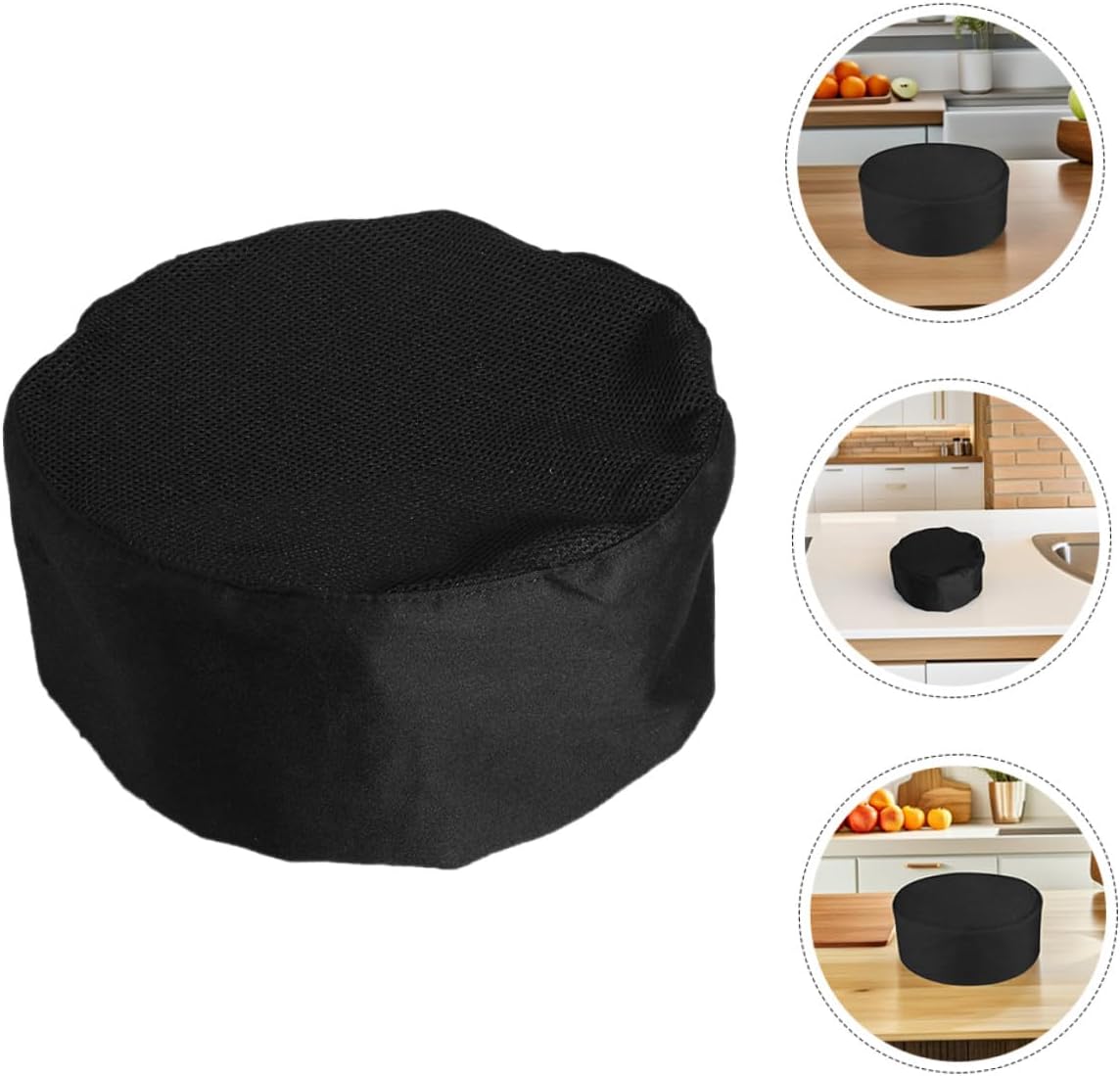 6pcs Adjustable Black Mesh Chef Hats Unisex Cooking Kitchen Food Service Caps for Bakers and Cooks