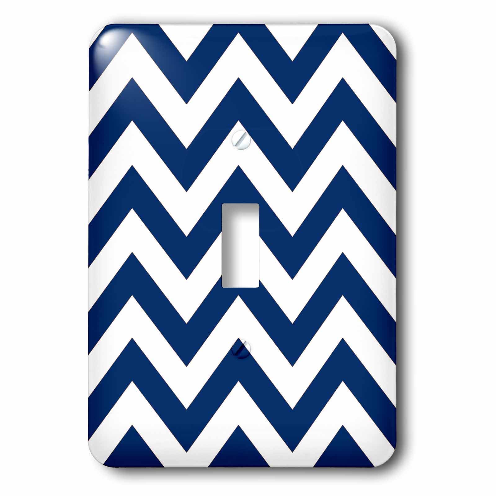Cubierta para interruptor de luz Chevron azul marino placa decorativa de pared 3dRose LSP_193378_1