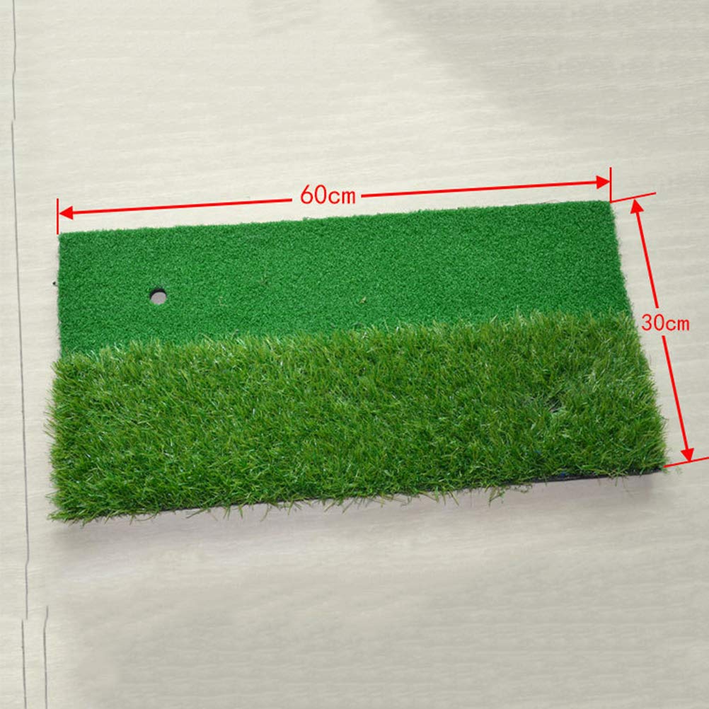 LIOOBO Portable Golf Practice Grass Mat Golf Swing Pad Golf Driving Turf Training Aid - 30x60cm
