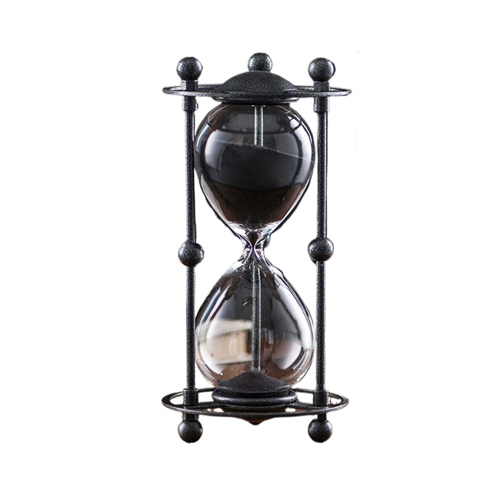 Empty Hourglass, Sand Timer Glass Metal Multicolor(Black)