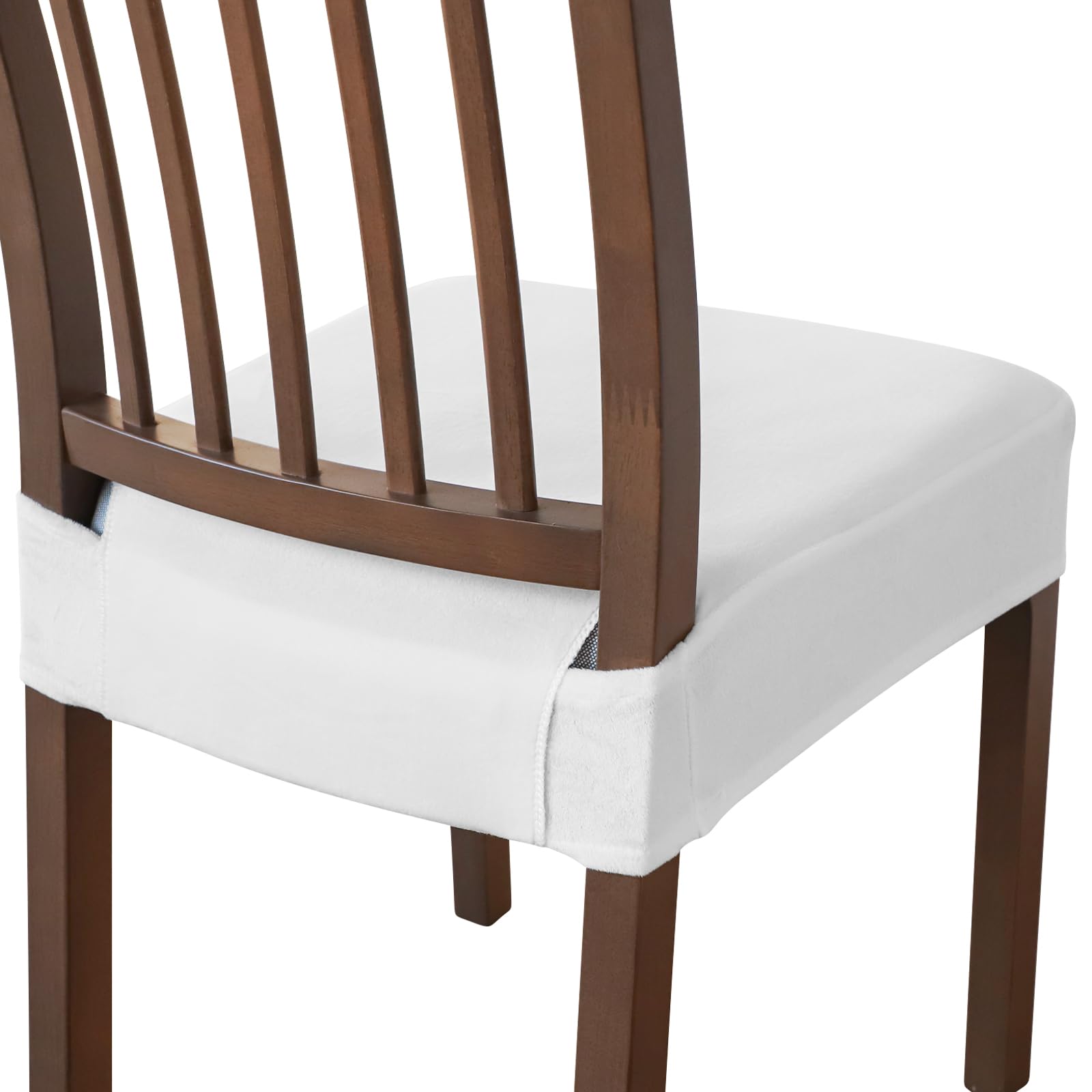 FORCHEER Dining Chair Seat Covers Set of 4,Velvet Stretch Seat Protect Covers, Chair Seat Cushion Covers for Dining Room Wodern Chairs The Seat Only.