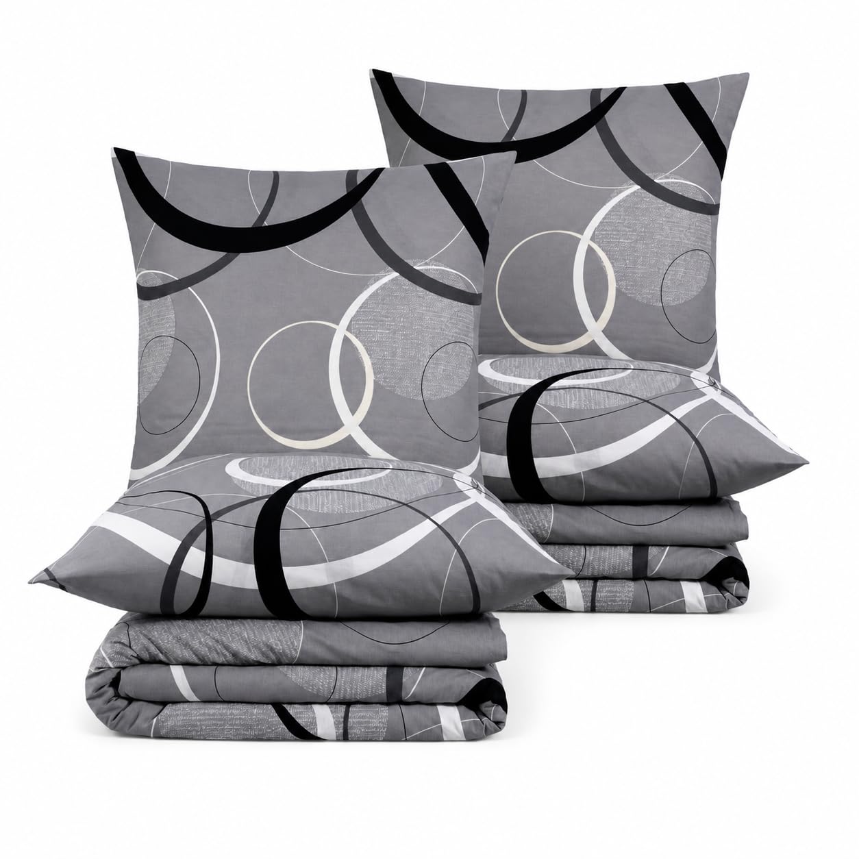 Bettwäsche 2X 140x200 cm 100% Baumwolle Ranforce – 4-teilig Set mit 2 Kissenbezügen 70x90 – Oeko-TEX Standard 100 – Atmungsaktiv, Reißverschluss, pflegeleicht, 4 Jahreszeiten