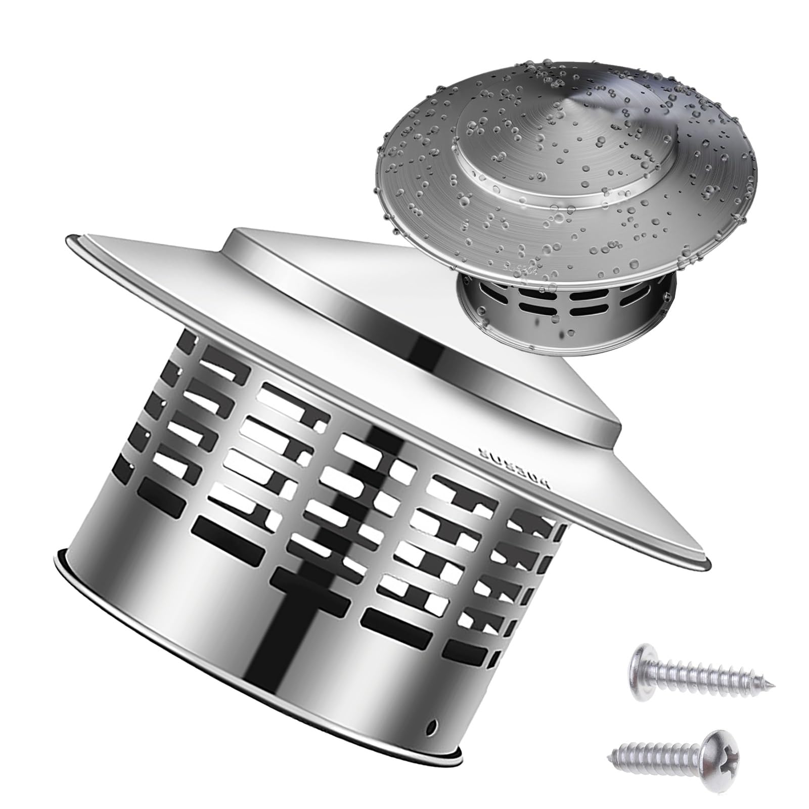Sombrerete Chimenea de Acero Inoxidable 304, Tapa de lluvia para Techo Redondo Tapa de chimenea Chimeneas Tapa de Ventilación per chimenea, conducto de humos, Estufas de Madera(200mm-8")