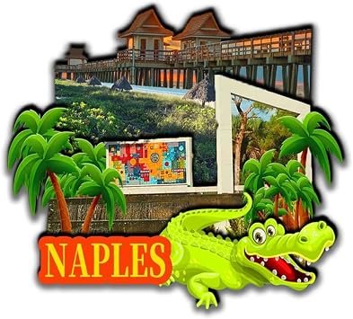 Naples Florida Refrigerator Magnets 3D Wood Products Friction Resistant Travel Souvenirs Home and Kitchen Decor-2