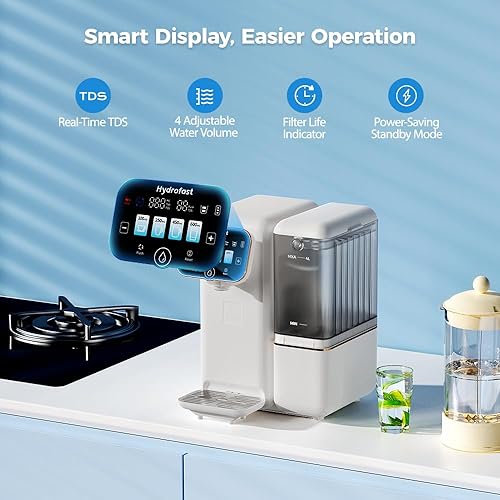 Miniatura 7 de Filtro de agua de ósmosis inversa para encimera, sistema de filtración de ósmosis inversa UV de 6 etapas con equilibrio de pH de remineralización,