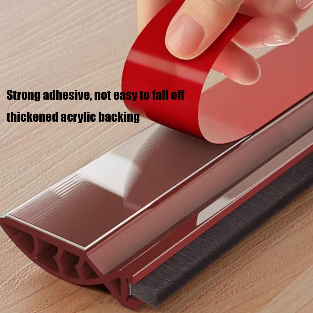 Guarnizione Per Porta Con Spazzola Paraspifferi Porta Blindata Guarnizione Spazzola Autoadesiva Per Porta Garage Camera Da Letto Bagno(Brown,5 PACK)