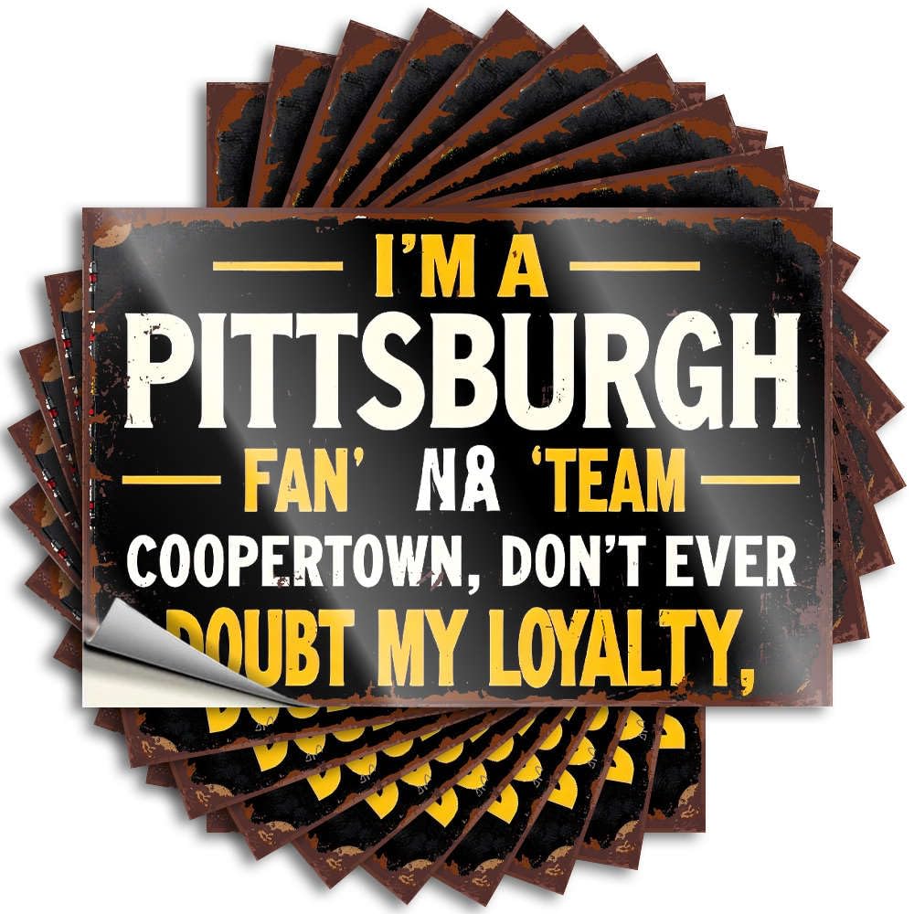 Fzfn Men's Colour Lettering Sticker - Southern Laptop I'm A Pittsburgh Fan. For Girly(8X12cm)