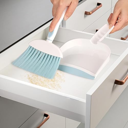 Miniatura 6 de Juego de recogedor y escoba, mini cacerola pequeña de mano con cepillo de limpieza, combo para escritorio del hogar, sofá, cuidado del hogar de