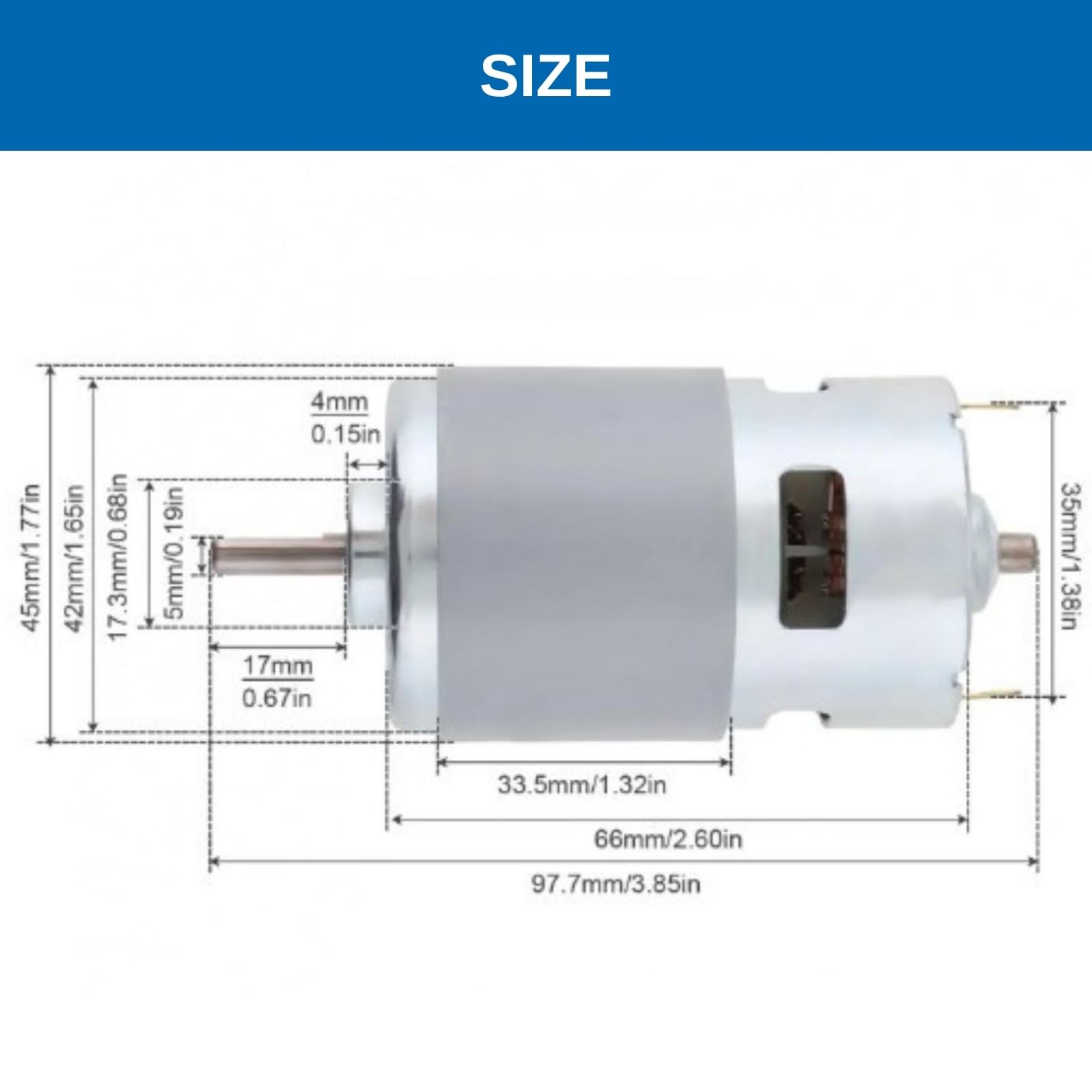 Motore DC RS-775-7713 12V 125W 15000 RPM – Alta Coppia, Basso Rumore, Magnete Permanente - Foto 5