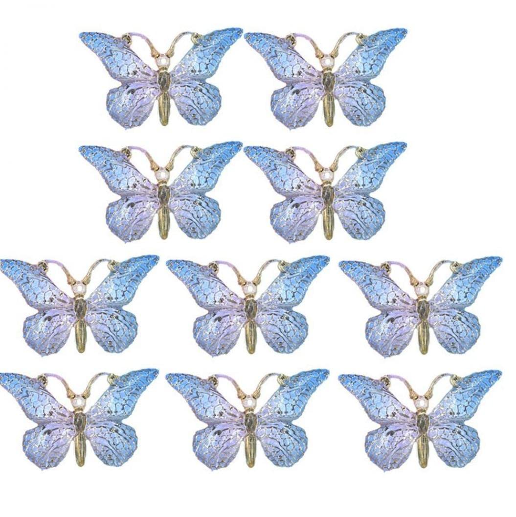 Vepoty Blue 10Pcs Butterflies Resin Flatback Scrapbooking Embellishments Flat Back Diy Craft Making Decorations