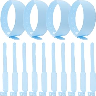 HOMOCONO 100Pcs Disposable Waterproof PVC Newborn Hospital Id Wristbands Medical Adjustable Identification Bracelets for Patient Use