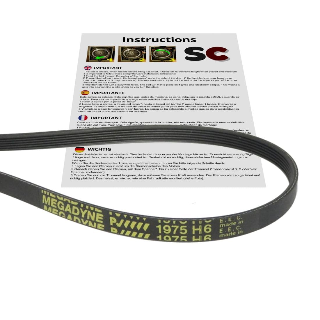 SC Solocorreas - 1975 H6 Dryer Belt, Black