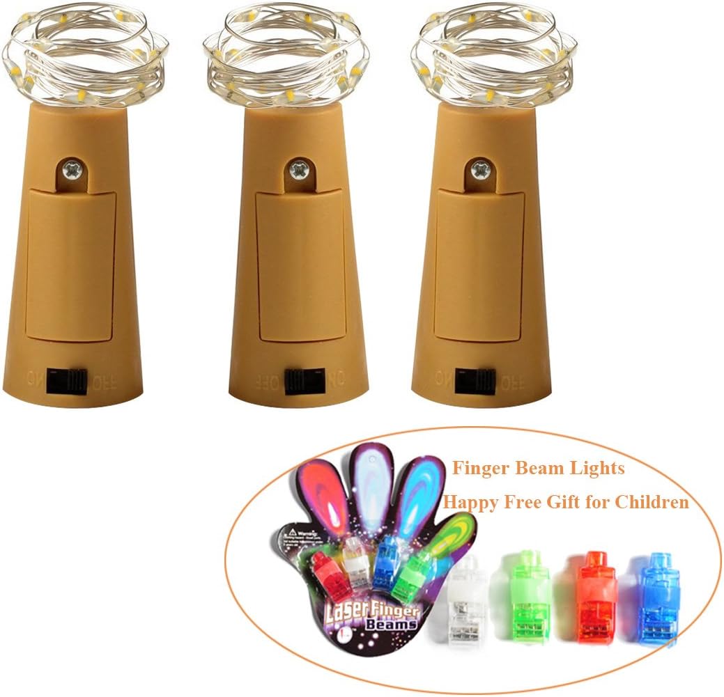Led Wine Bottle Cork Lights 3 Pack Warm White/ Blue/Green Starry String Lights Battery Powered-Best Decorations for Bottles Jars DIY, Halloween, Christmas,Wedding, Party, Living Room