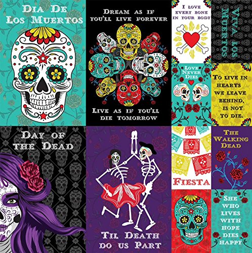 Planche d'autocollants Dia de los Muertos 30,5x30,5 cm pour scrapbooking