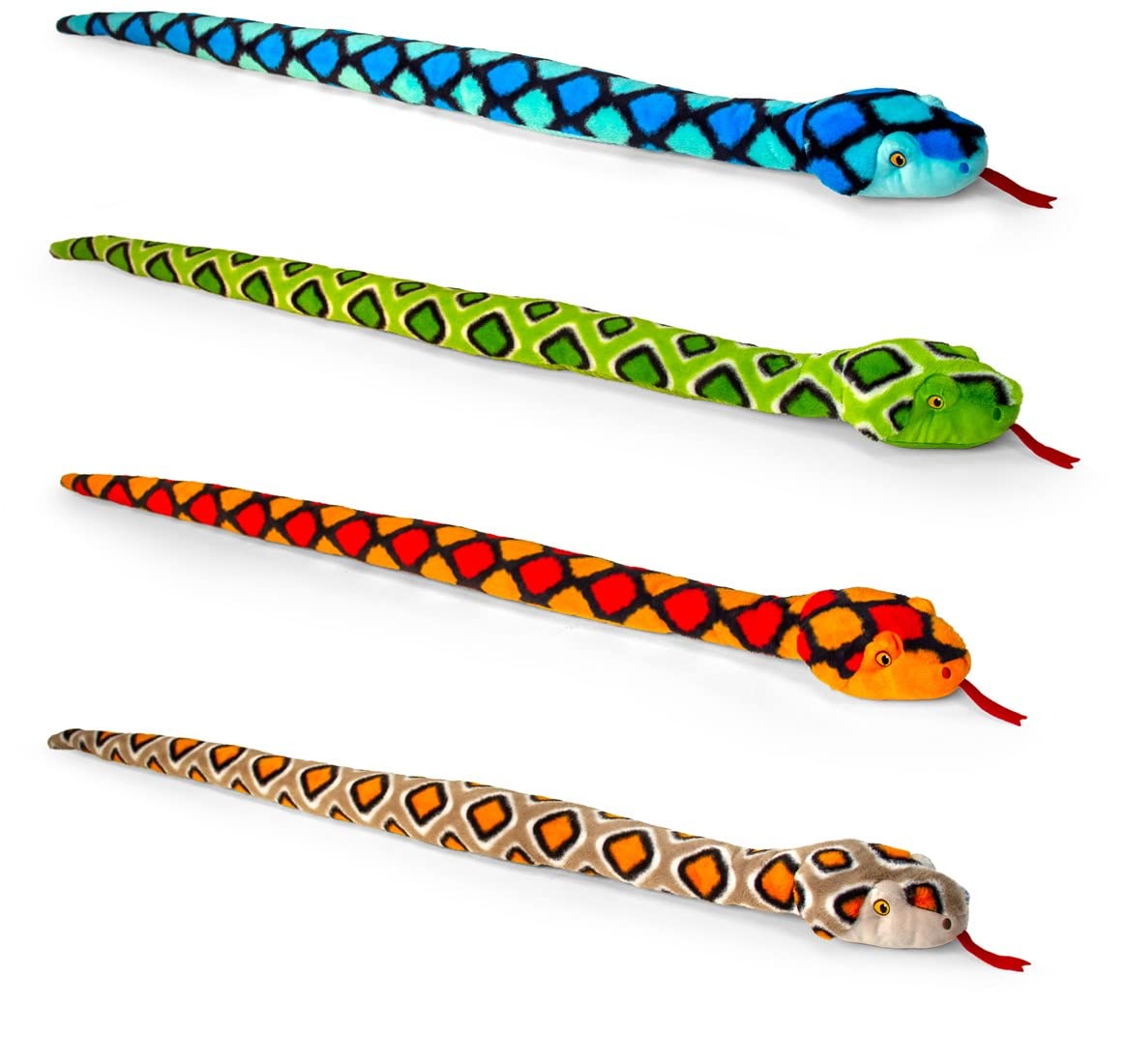 Deluxe Paws Plush Cuddly Soft Eco Toys 100% Recycled (Snakes 100cm (Random Colour))