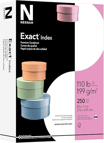 Miniatura 4 de Neenah Exact Index papel tarjeta, 110 libras, 8,5 x 11 pulgadas, 250 hojas, Canario