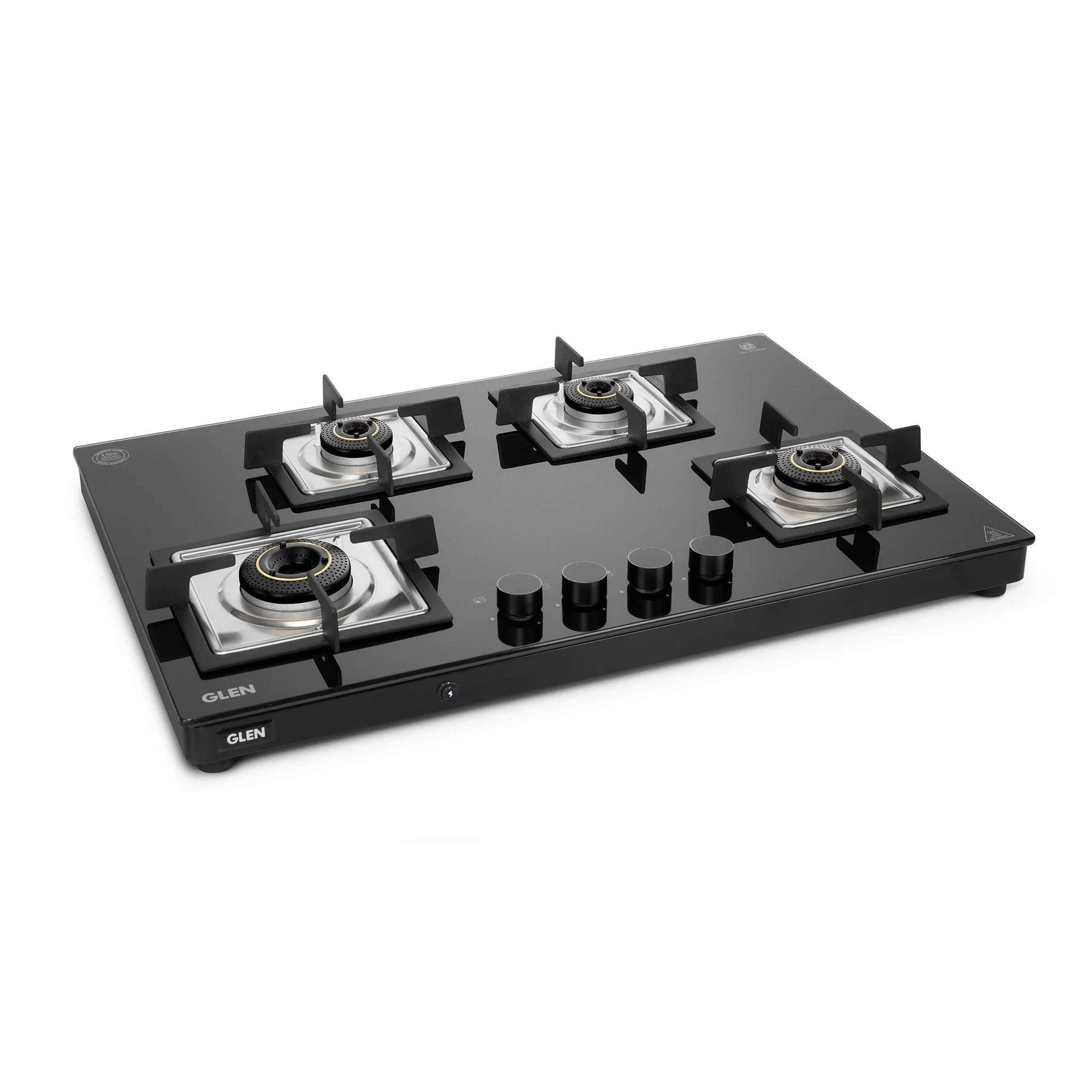 Glen 4 Burner Ultra Slim Premium LPG Gas Stove | 8 MM Thick Toughened Glass Top | 1 Jumbo Forged Brass Burner | Auto Ignition | Warranty 2 Years Standard | Black | CT1045USTNAI-image-11