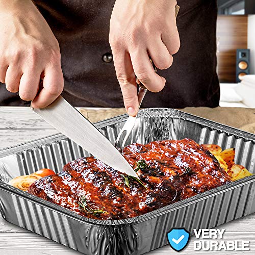 Montopack 9X13 Aluminum Foil Half-Size Roasting Pans | [30 Pack] - Super-Thick Standard Size Chafing Tins For Baking, Catering & Roasting | Disposable Steam Table Trays | Great For Storing #TOP5