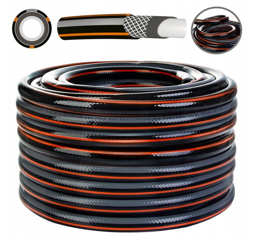 Gartenschlauch Schlauch Wasserschlauch Carbon 4 lagig Bewässerungsschlauch UV-beständig (1/2', Länge 15m)