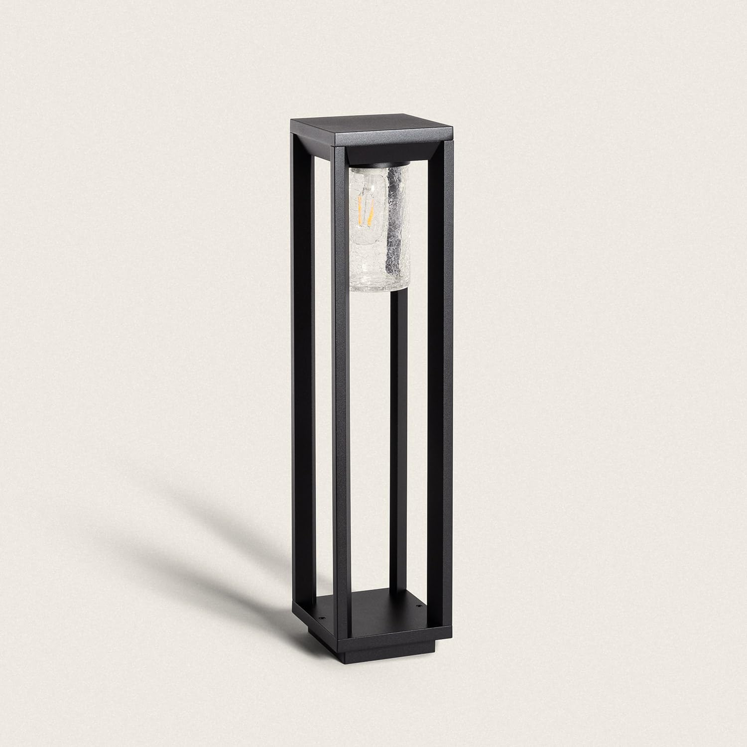 LEDKIA LIGHTING Baliza de Pie Exterior 60cm Aluminio Trenol Negro E27