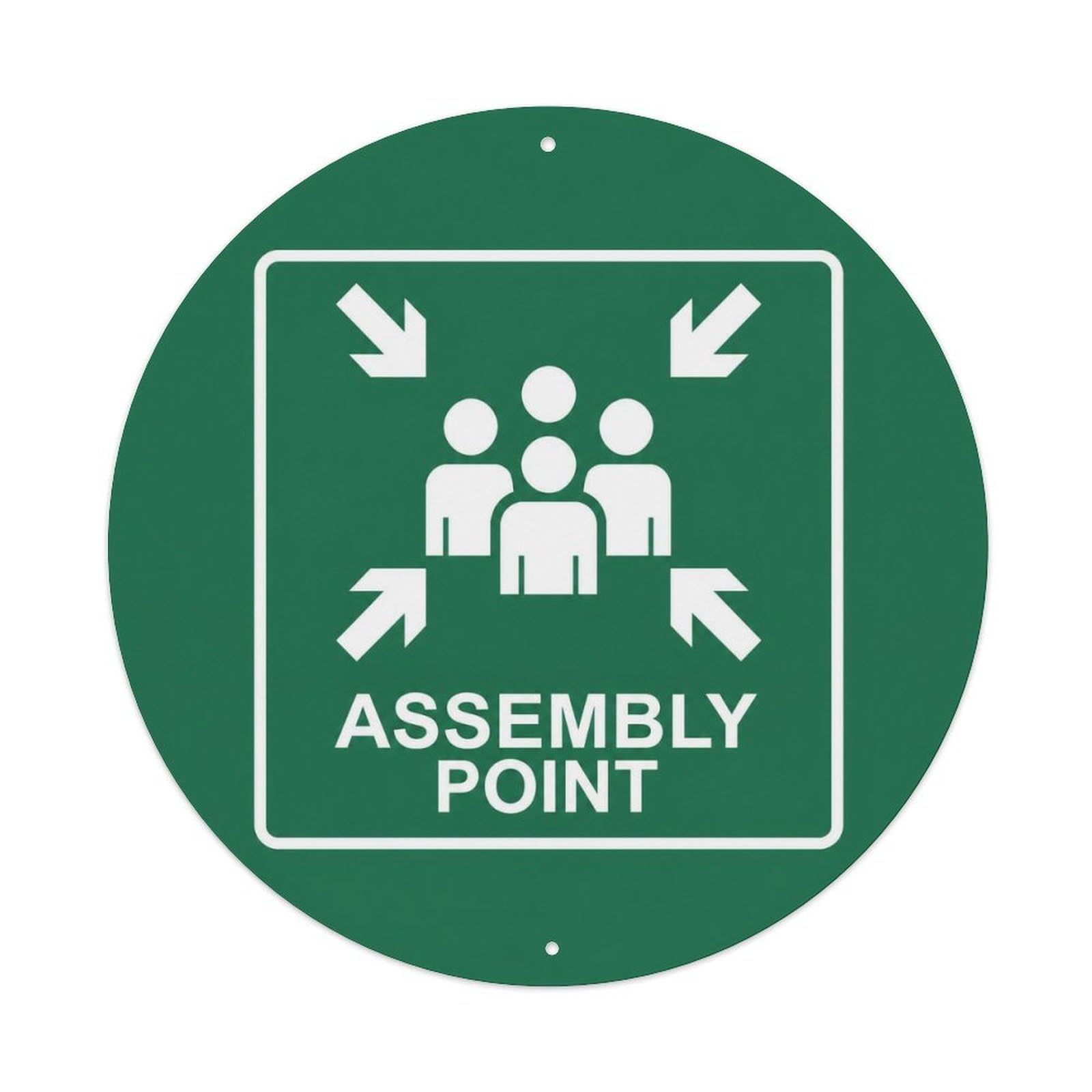 Olyhtr 8X8inch Classic Style Illustration Style British Assembly Point Direction Metal Tin Sign