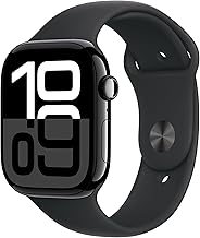 Apple Watch Series 10 GPS 46 mm Smartwatch with Aluminium Case and Sport Loop Strap Black - S/M. Fitness Tracker, ECG App, Retina Display Always-on, Carbon Neutral