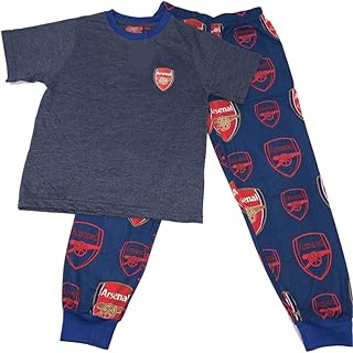 Official Arsenal FC Boys T-Shirt & Long Loungewear Pants Pyjama PJ Set | Arsenal FC Pyjamas Nightwear for Children Kids Boys