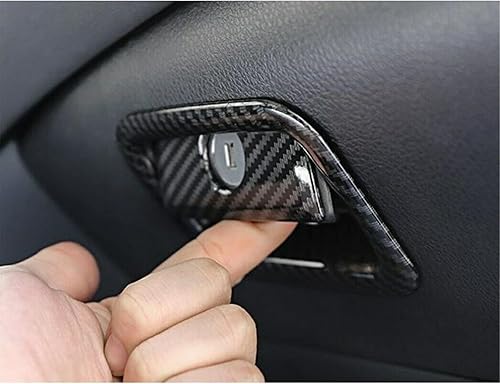 Miniatura 7 de Xotic Tech - Consola estilo fibra de carbono, guantera para pasajeros, ventilación de aire de CA, volante, panel de cambio de marchas, con botón de