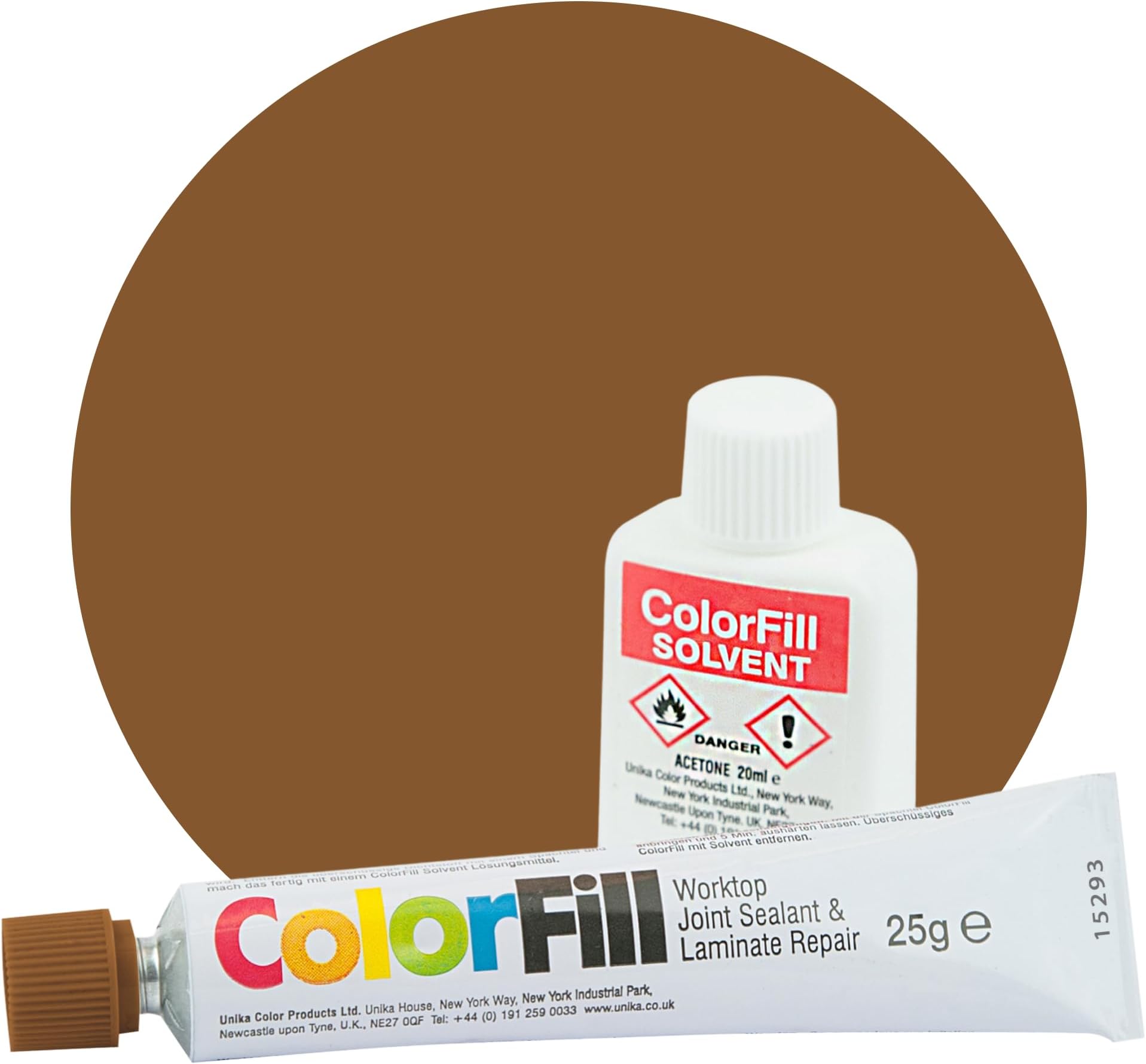 ColorFill Worktop Joint Sealant/Repairer and Solvent - Mid Oak (CF056)