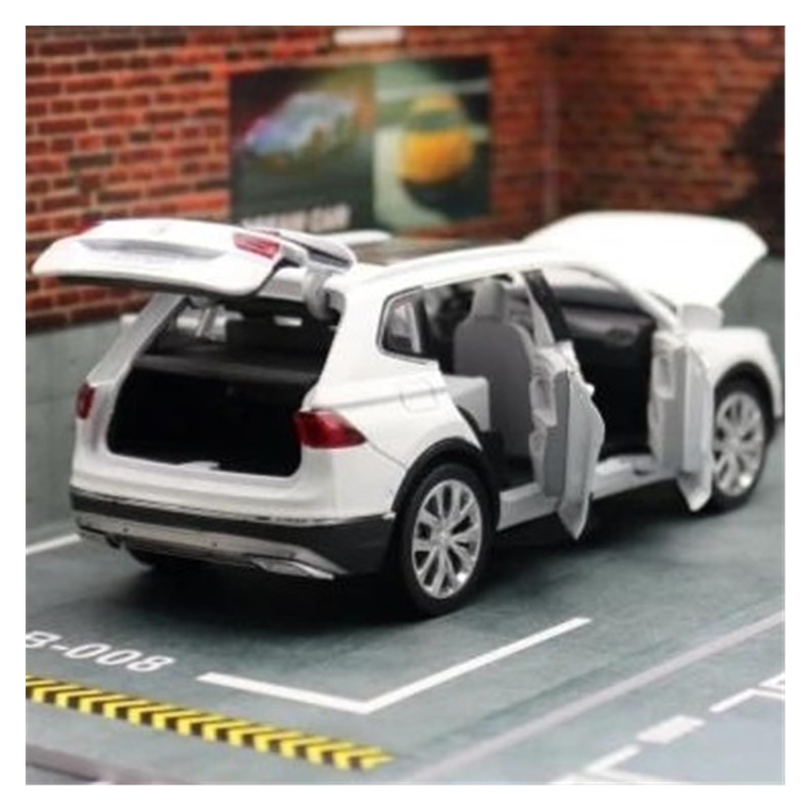 Maßstab 1/32 für Tiguan L SUV, Druckgusslegierung, Miniatur-Auto-Modell, Sammlerstück, Souvenir, geeignet für Dekoration, Schwarz