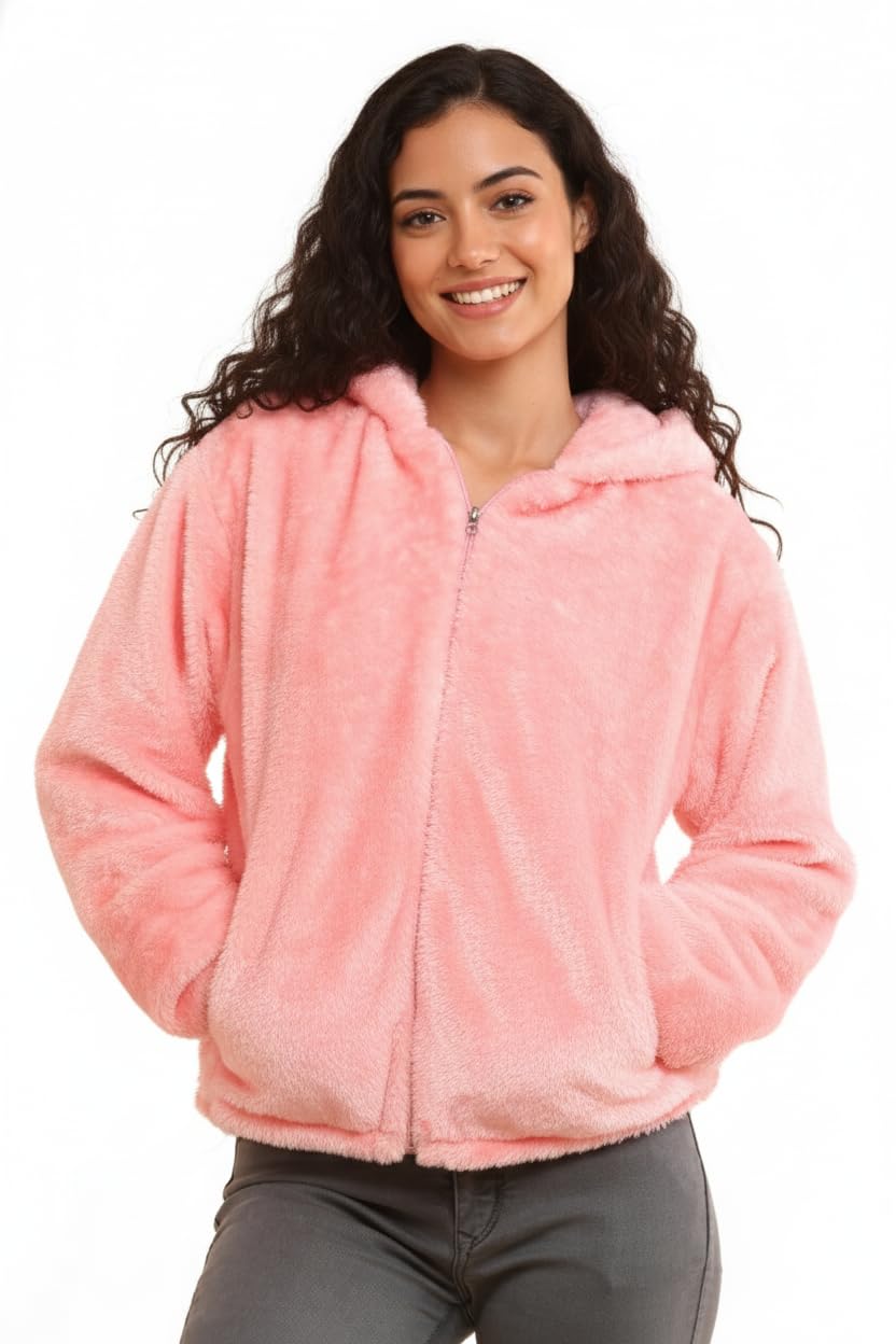 the kosh Women's Fleece Jacket with Hood | Soft Winter Warm Zip-Up Hoodie | Outerwear for Cold Weather | Stylish Full Sleeve Zip Jacket for Women | Casual Wear Fleece Coat |Sweatshirt for Girls-picture-37