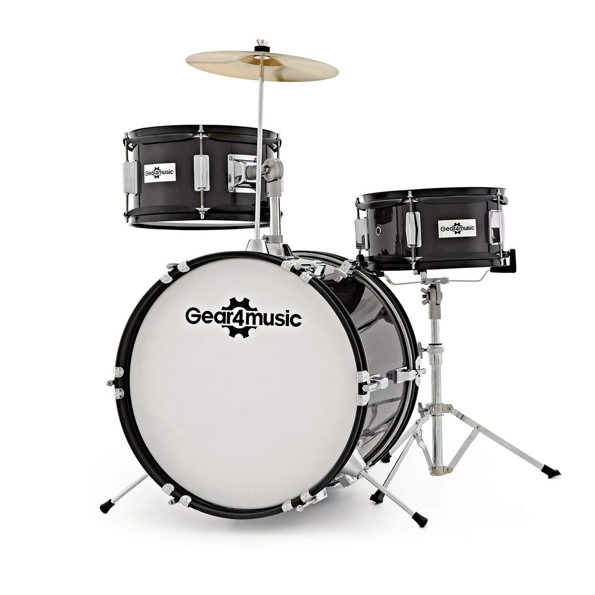 Batería Júnior de 3 Piezas Gear4music, Negro