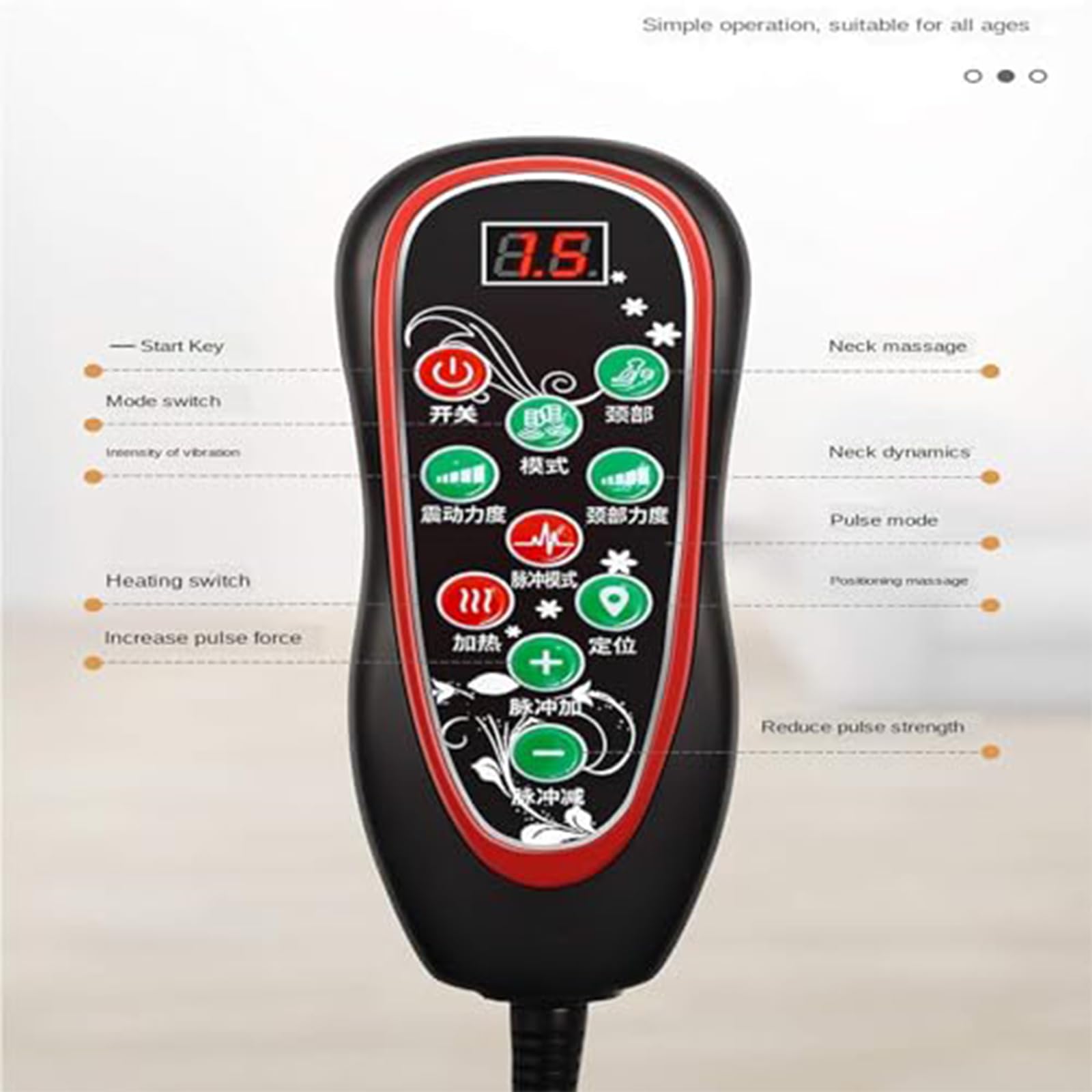 Colchoneta De Masaje con Vibración y Calor para Todo El Cuerpo | Para el dolor de espalda y la tensión muscular; apagado automático y diseño plegable para mayor relajación y confort.